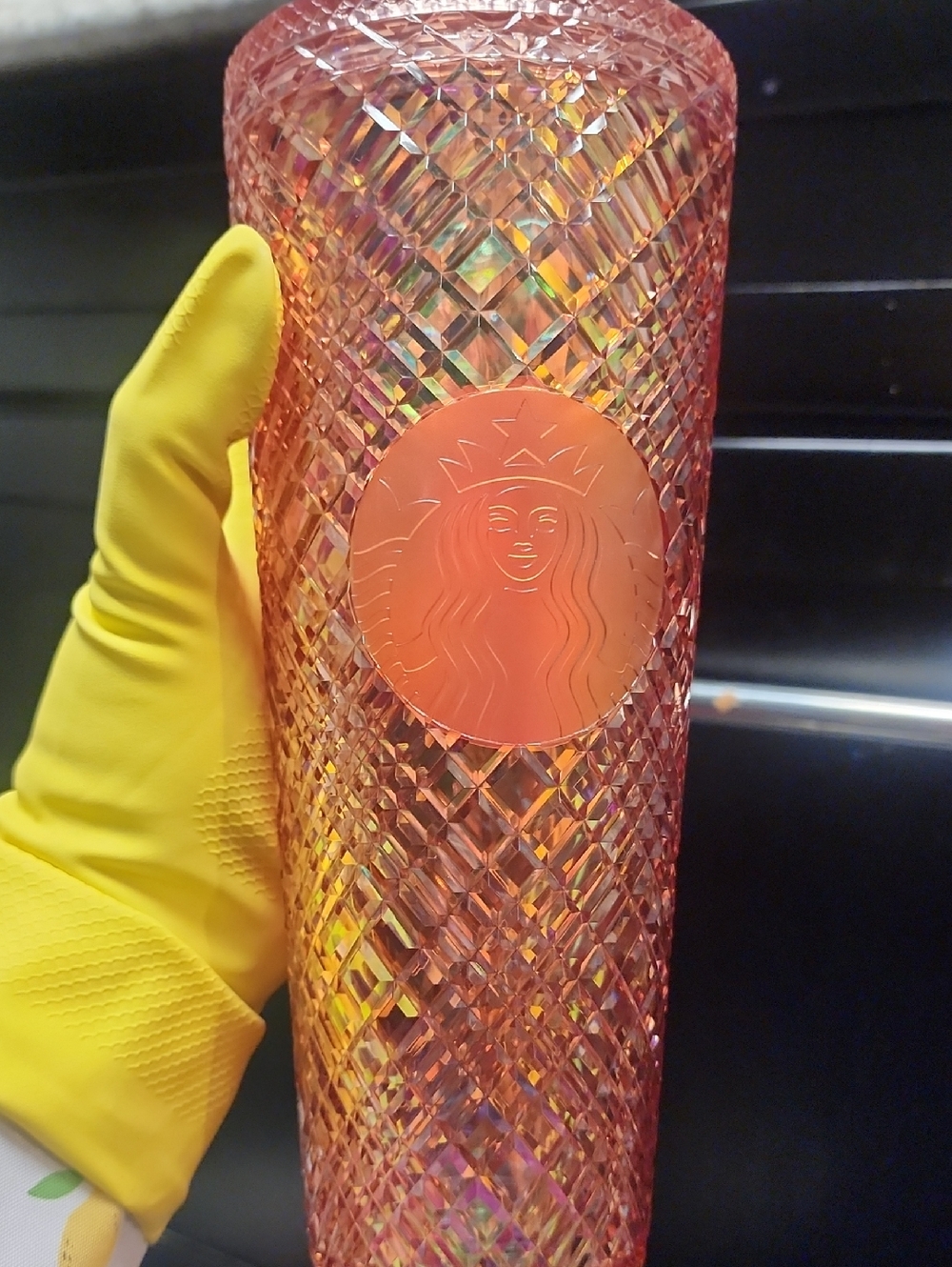 Starbucks Iridescent Rose Gold Diamond Tumbler